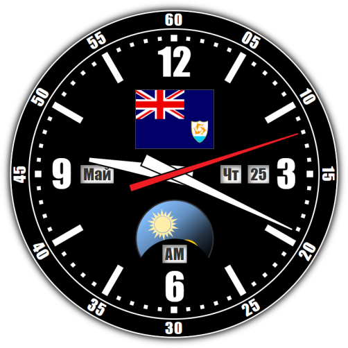 Anguilla — exact time with seconds online.