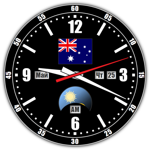Australia — exact time with seconds online.