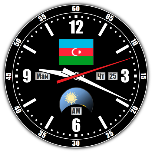 Azerbaijan — exact time with seconds online.