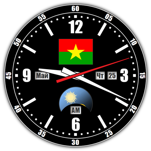Burkina Faso — exact time with seconds online.