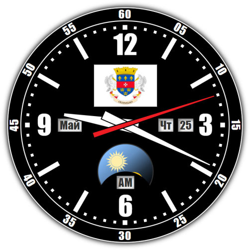 Saint-Barthelemy — exact time with seconds online.