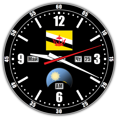 Brunei — exact time with seconds online.