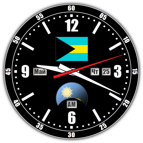 Bahamas — exact time with seconds online.