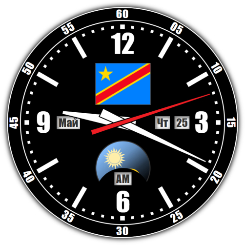 Democratic Republic of the Congo — exact time with seconds online.