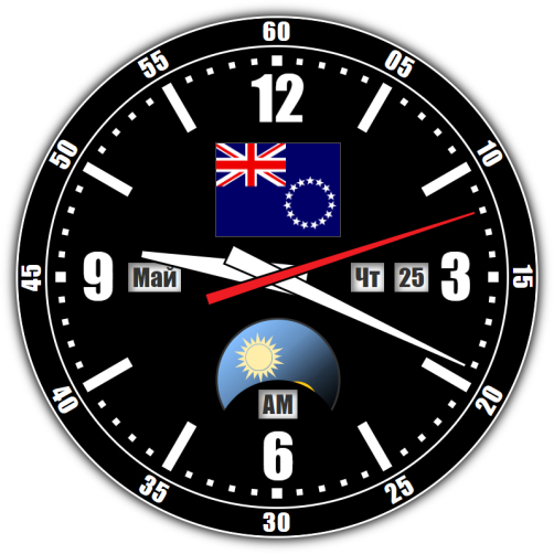 Cook Islands — exact time with seconds online.