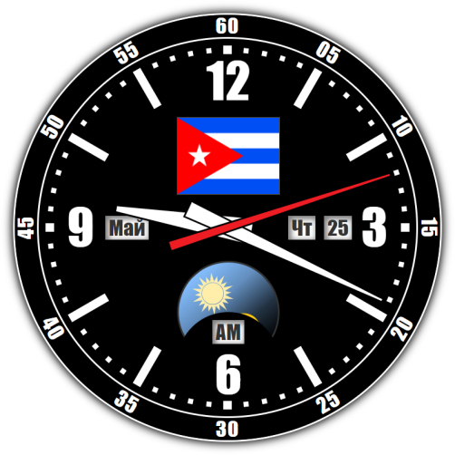 Cuba — exact time with seconds online.
