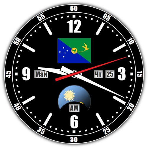 Christmas Island — exact time with seconds online.