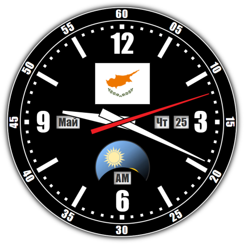 Cyprus — exact time with seconds online.