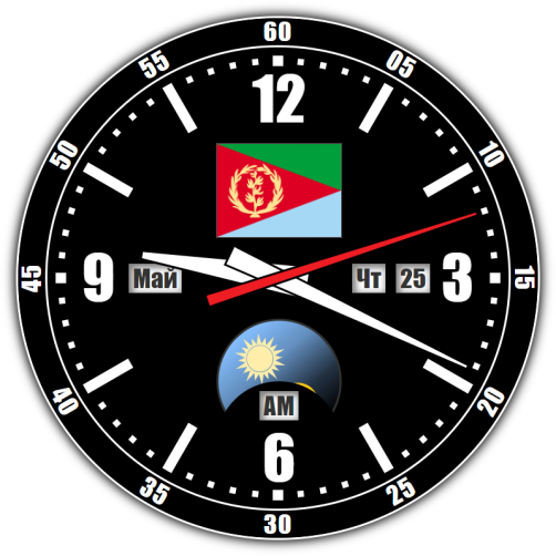 Eritrea — exact time with seconds online.