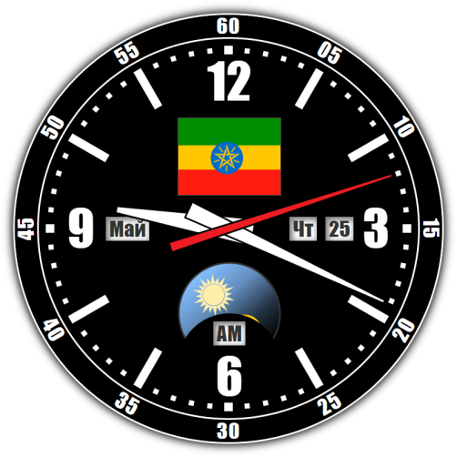 Ethiopia — exact time with seconds online.