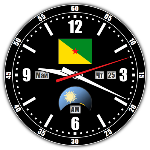 Guyane — exact time with seconds online.
