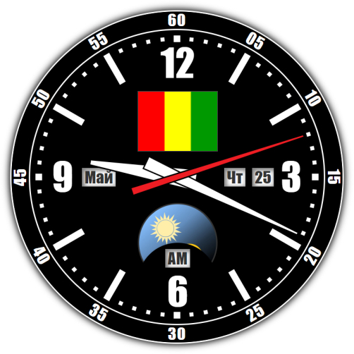 Guinea — exact time with seconds online.