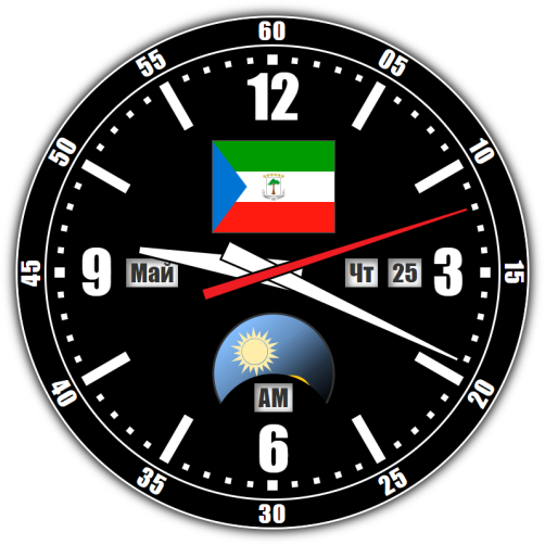 Equatorial Guinea — exact time with seconds online.