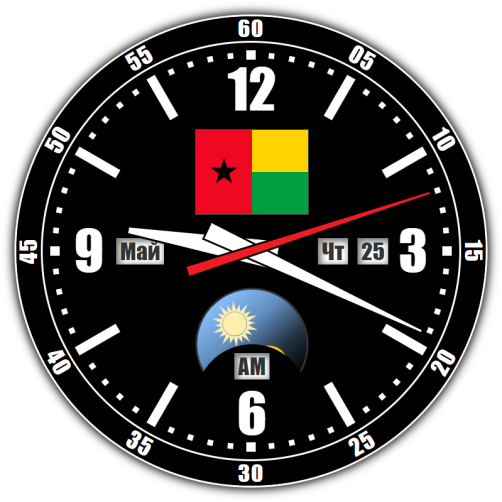 Guinea-Bissau — exact time with seconds online.