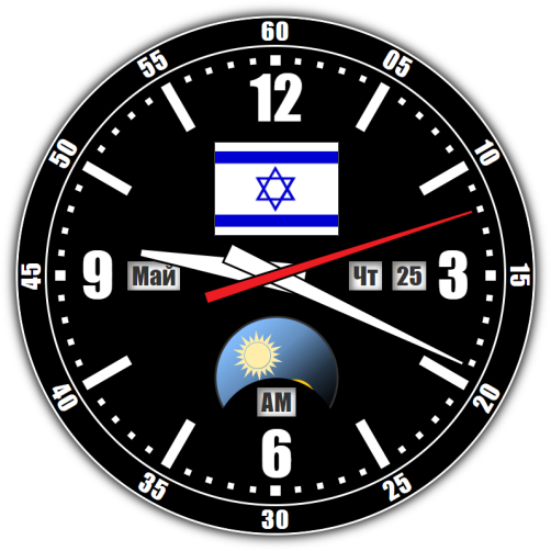 Israel — exact time with seconds online.
