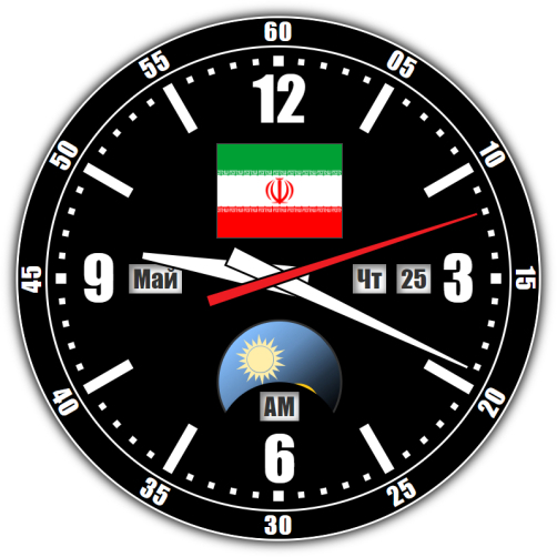 Iran — exact time with seconds online.