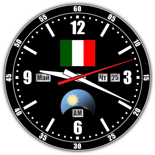 Italy — exact time with seconds online.