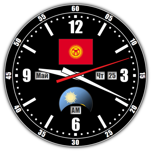 Kyrgyzstan — exact time with seconds online.