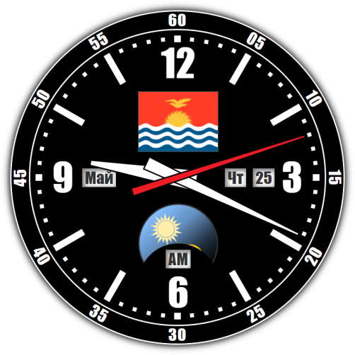 Kiribati — exact time with seconds online.