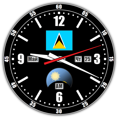 Saint Lucia — exact time with seconds online.