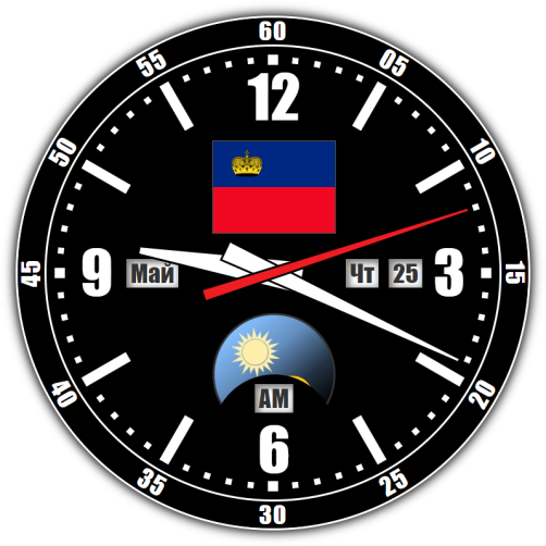 Liechtenstein — exact time with seconds online.