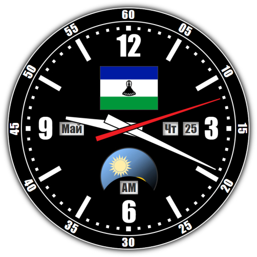 Lesotho — exact time with seconds online.