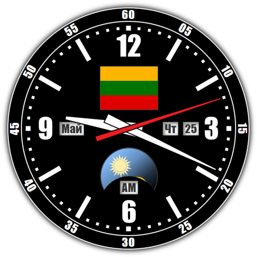 Lithuania — exact time with seconds online.