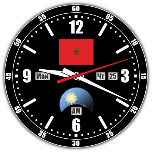 Morocco — exact time with seconds online.