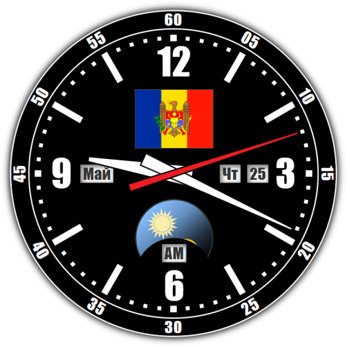 Moldova — exact time with seconds online.