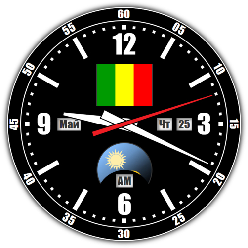 Mali — exact time with seconds online.