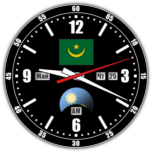 Mauritania — exact time with seconds online.