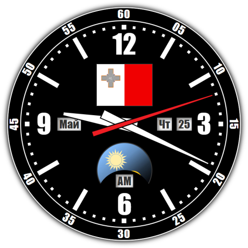 Malta — exact time with seconds online.