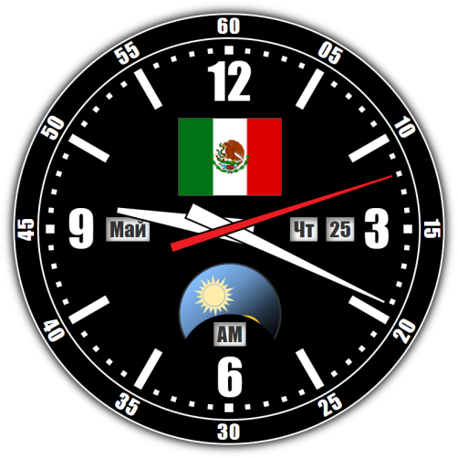 Mexico — exact time with seconds online.