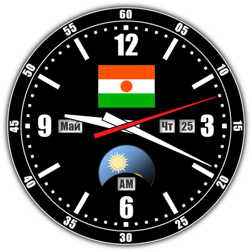 Niger — exact time with seconds online.