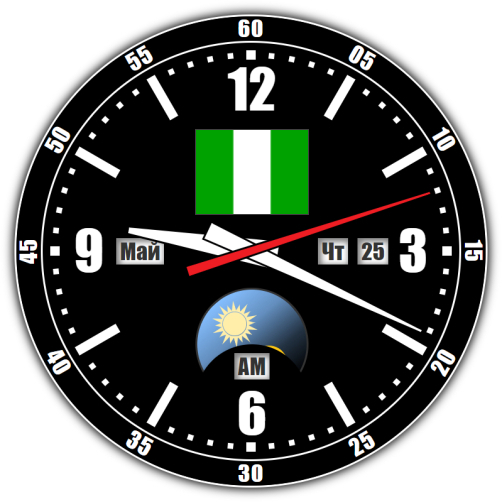 Nigeria — exact time with seconds online.