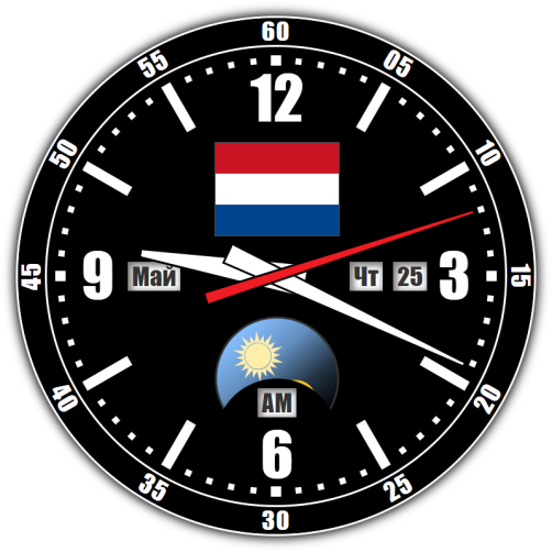 Netherlands — exact time with seconds online.