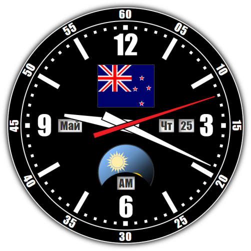 New Zealand — exact time with seconds online.