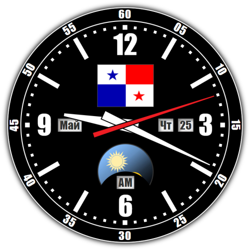 Panama — exact time with seconds online.