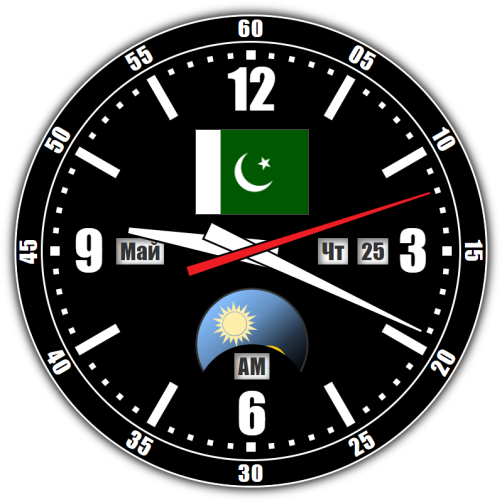 Pakistan — exact time with seconds online.