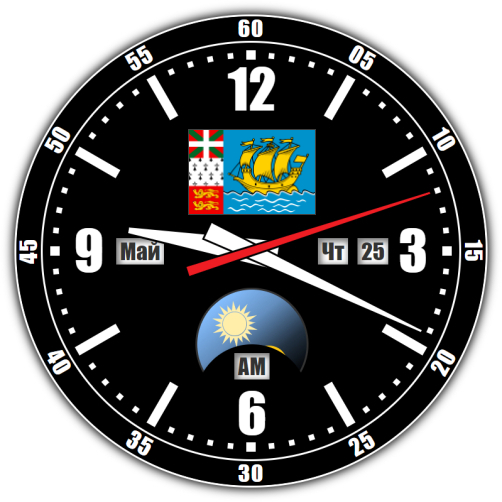Saint-Pierre et Miquelon — exact time with seconds online.