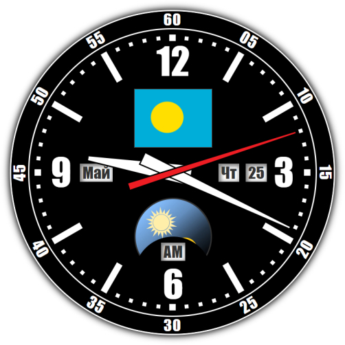 Palau — exact time with seconds online.