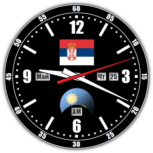 Serbia — exact time with seconds online.