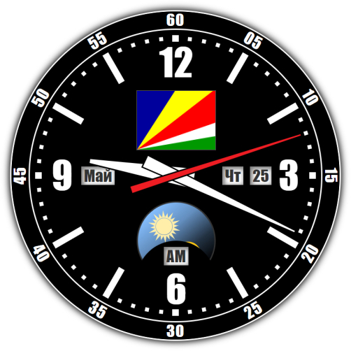 Seychelles — exact time with seconds online.