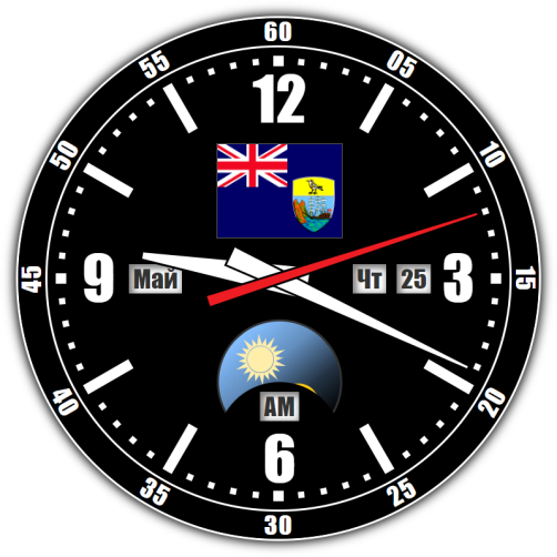 Ascension, and Tristan da Cunha Saint Helena — exact time with seconds online.