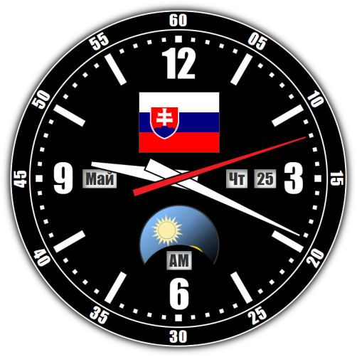 Slovakia — exact time with seconds online.