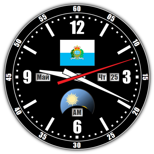 San Marino — exact time with seconds online.