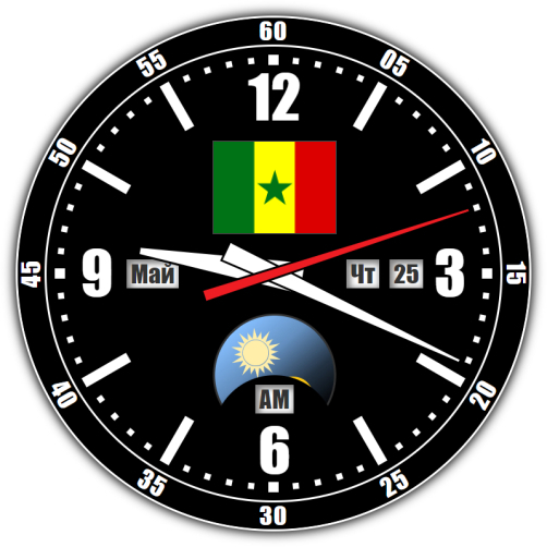 Senegal — exact time with seconds online.