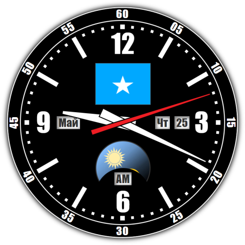 Somalia — exact time with seconds online.