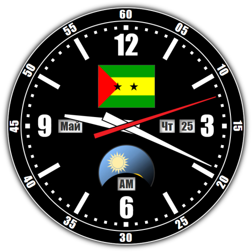 Sao Tome and Principe — exact time with seconds online.