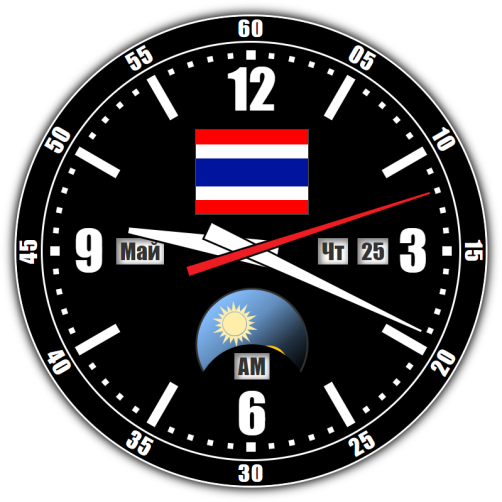 Thailand — exact time with seconds online.